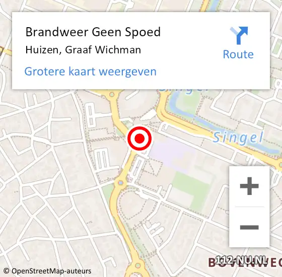 Locatie op kaart van de 112 melding: Brandweer Geen Spoed Naar Huizen, Graaf Wichman op 19 mei 2024 02:43