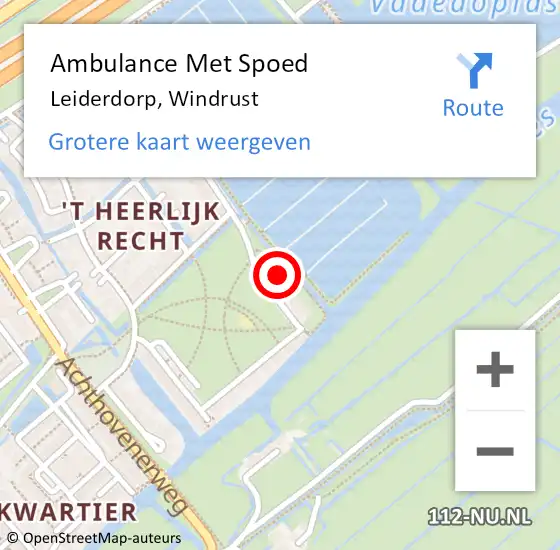Locatie op kaart van de 112 melding: Ambulance Met Spoed Naar Leiderdorp, Windrust op 19 mei 2024 04:35