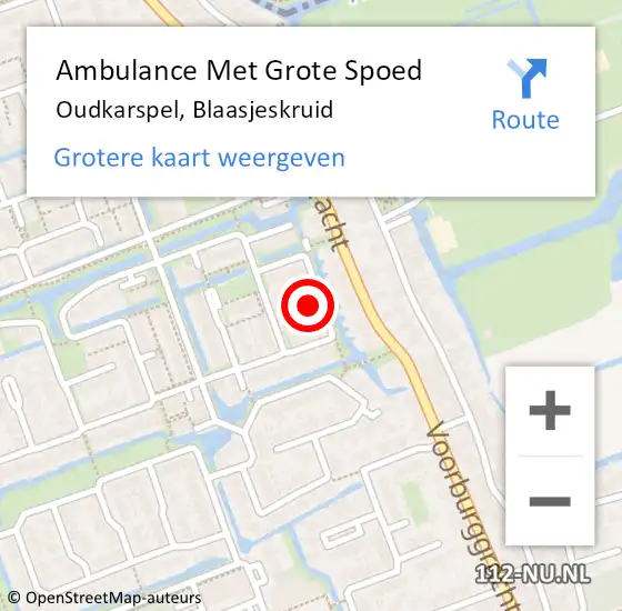 Locatie op kaart van de 112 melding: Ambulance Met Grote Spoed Naar Oudkarspel, Blaasjeskruid op 19 mei 2024 05:23