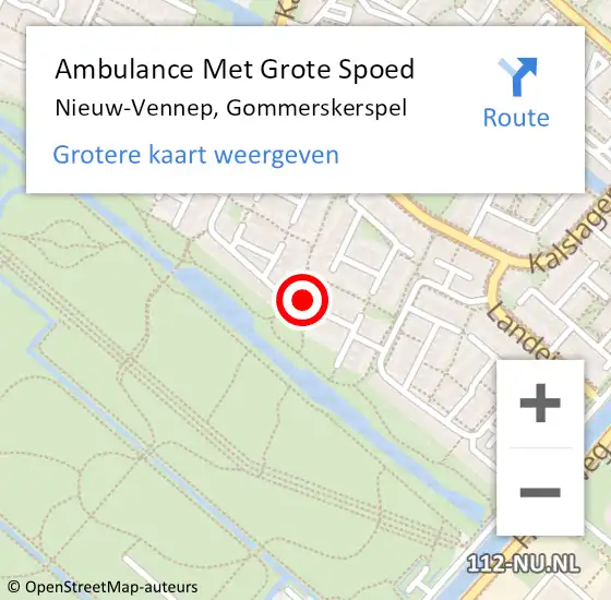 Locatie op kaart van de 112 melding: Ambulance Met Grote Spoed Naar Nieuw-Vennep, Gommerskerspel op 19 mei 2024 07:23
