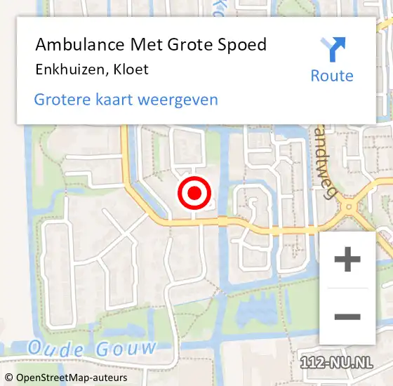 Locatie op kaart van de 112 melding: Ambulance Met Grote Spoed Naar Enkhuizen, Kloet op 19 mei 2024 07:33