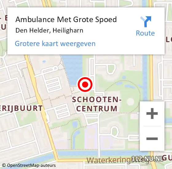 Locatie op kaart van de 112 melding: Ambulance Met Grote Spoed Naar Den Helder, Heiligharn op 19 mei 2024 07:51