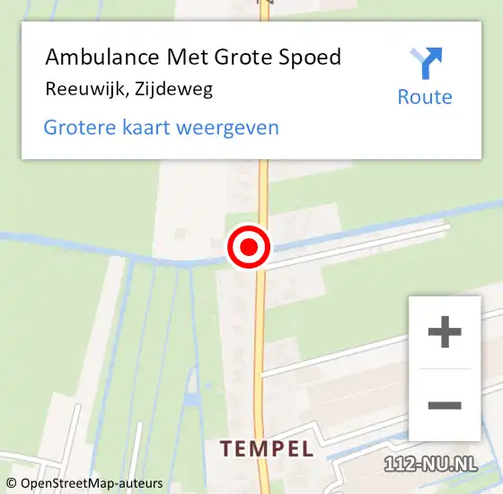 Locatie op kaart van de 112 melding: Ambulance Met Grote Spoed Naar Reeuwijk, Zijdeweg op 19 mei 2024 08:12