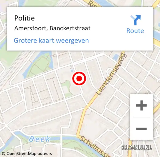 Locatie op kaart van de 112 melding: Politie Amersfoort, Banckertstraat op 19 mei 2024 08:25