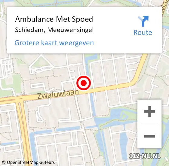 Locatie op kaart van de 112 melding: Ambulance Met Spoed Naar Schiedam, Meeuwensingel op 19 mei 2024 08:27