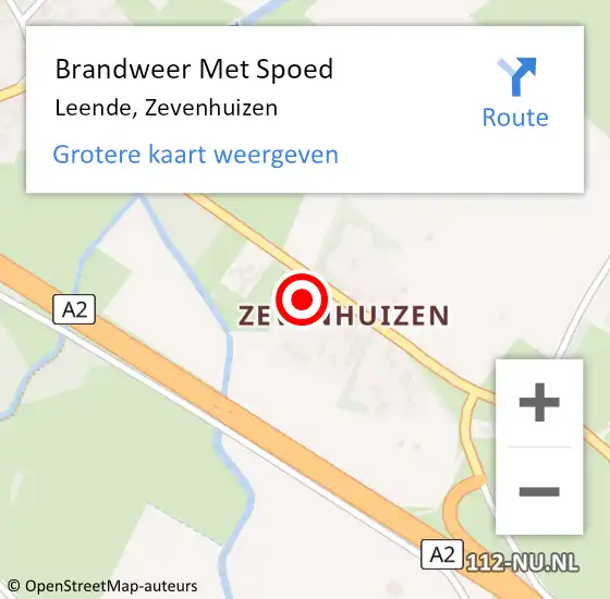 Locatie op kaart van de 112 melding: Brandweer Met Spoed Naar Leende, Zevenhuizen op 19 mei 2024 08:39