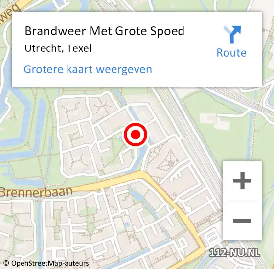 Locatie op kaart van de 112 melding: Brandweer Met Grote Spoed Naar Utrecht, Texel op 19 mei 2024 09:11