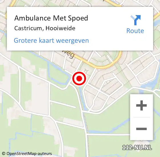Locatie op kaart van de 112 melding: Ambulance Met Spoed Naar Castricum, Hooiweide op 19 mei 2024 09:13