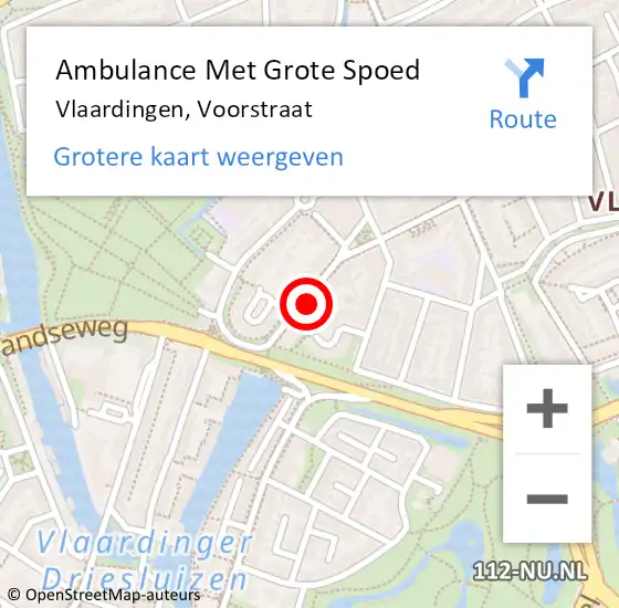 Locatie op kaart van de 112 melding: Ambulance Met Grote Spoed Naar Vlaardingen, Voorstraat op 19 mei 2024 09:30