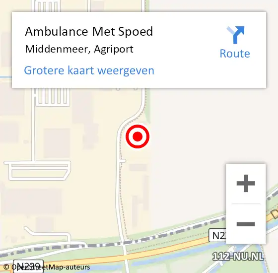 Locatie op kaart van de 112 melding: Ambulance Met Spoed Naar Middenmeer, Agriport op 19 mei 2024 09:42
