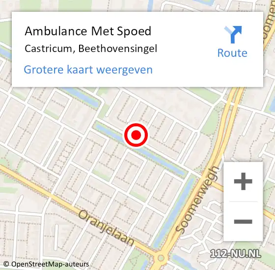 Locatie op kaart van de 112 melding: Ambulance Met Spoed Naar Castricum, Beethovensingel op 19 mei 2024 10:01
