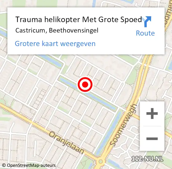 Locatie op kaart van de 112 melding: Trauma helikopter Met Grote Spoed Naar Castricum, Beethovensingel op 19 mei 2024 10:03