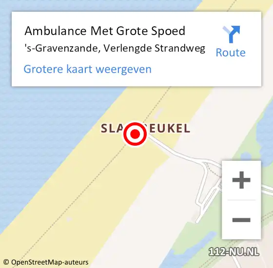 Locatie op kaart van de 112 melding: Ambulance Met Grote Spoed Naar 's-Gravenzande, Verlengde Strandweg op 19 mei 2024 10:27