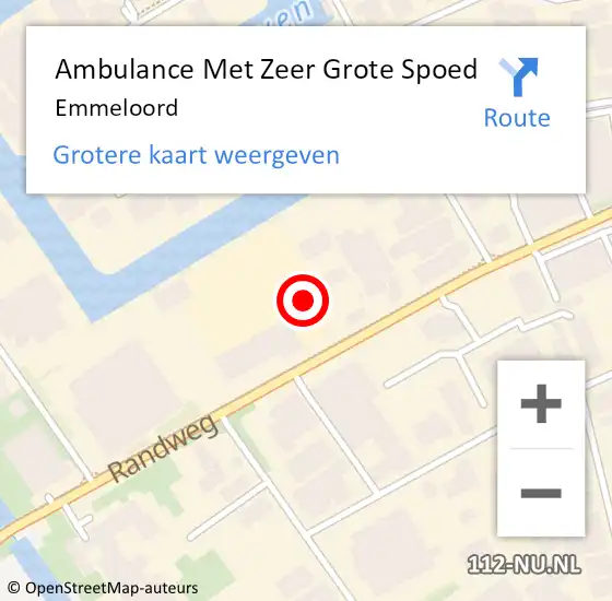 Locatie op kaart van de 112 melding: Ambulance Met Zeer Grote Spoed Naar Emmeloord op 19 mei 2024 10:34