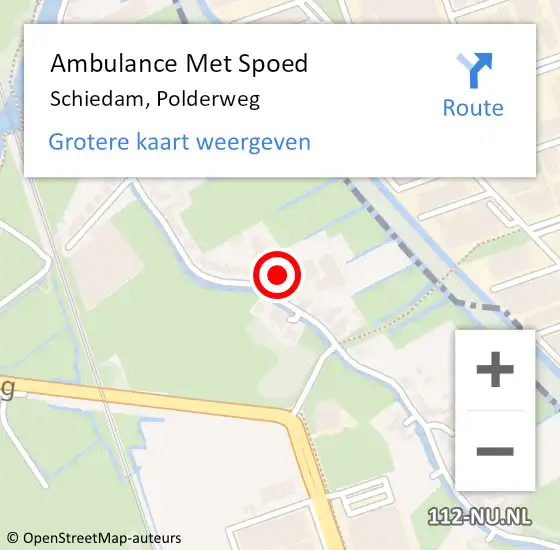 Locatie op kaart van de 112 melding: Ambulance Met Spoed Naar Schiedam, Polderweg op 19 mei 2024 10:49