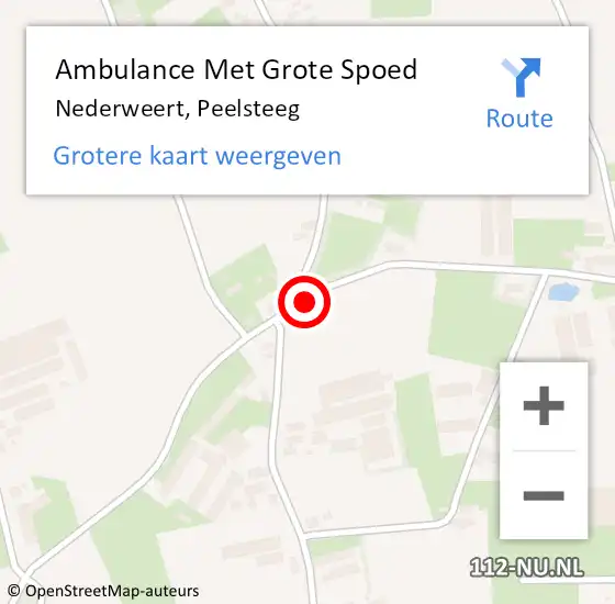 Locatie op kaart van de 112 melding: Ambulance Met Grote Spoed Naar Nederweert, Peelsteeg op 19 mei 2024 11:27