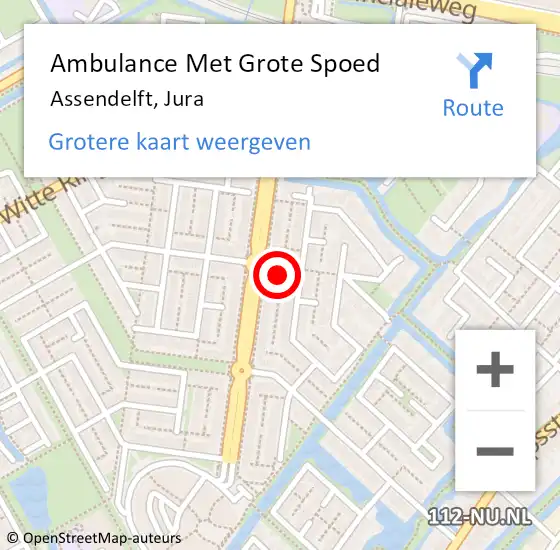 Locatie op kaart van de 112 melding: Ambulance Met Grote Spoed Naar Assendelft, Jura op 19 mei 2024 11:30