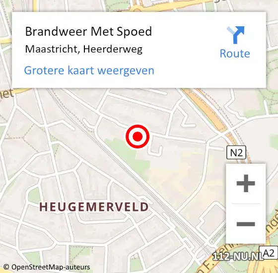 Locatie op kaart van de 112 melding: Brandweer Met Spoed Naar Maastricht, Heerderweg op 19 mei 2024 12:31