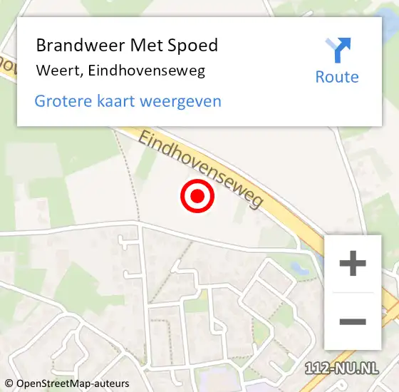Locatie op kaart van de 112 melding: Brandweer Met Spoed Naar Weert, Eindhovenseweg op 19 mei 2024 13:05