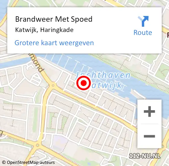 Locatie op kaart van de 112 melding: Brandweer Met Spoed Naar Katwijk, Haringkade op 19 mei 2024 13:10