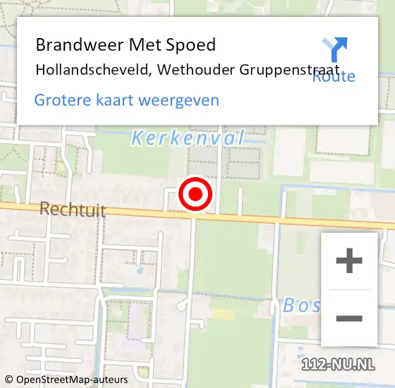 Locatie op kaart van de 112 melding: Brandweer Met Spoed Naar Hollandscheveld, Wethouder Gruppenstraat op 19 mei 2024 13:45