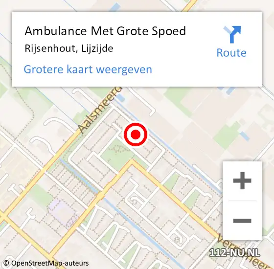 Locatie op kaart van de 112 melding: Ambulance Met Grote Spoed Naar Rijsenhout, Lijzijde op 19 mei 2024 13:45