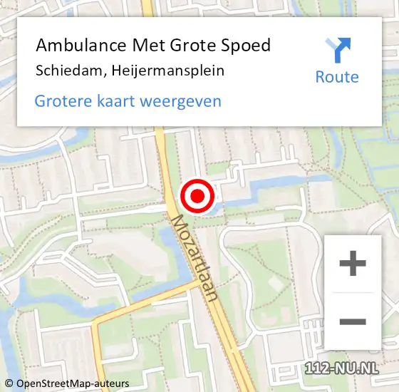 Locatie op kaart van de 112 melding: Ambulance Met Grote Spoed Naar Schiedam, Heijermansplein op 19 mei 2024 13:46