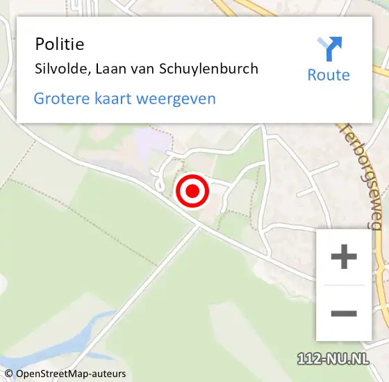 Locatie op kaart van de 112 melding: Politie Silvolde, Laan van Schuylenburch op 19 mei 2024 14:20