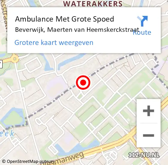 Locatie op kaart van de 112 melding: Ambulance Met Grote Spoed Naar Beverwijk, Maerten van Heemskerckstraat op 19 mei 2024 14:29