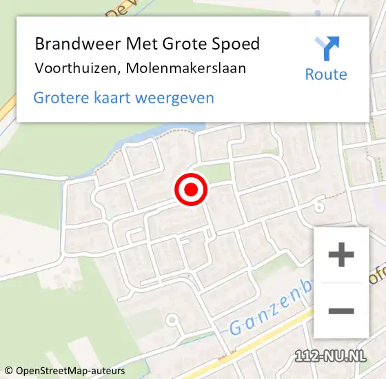 Locatie op kaart van de 112 melding: Brandweer Met Grote Spoed Naar Voorthuizen, Molenmakerslaan op 19 mei 2024 14:32