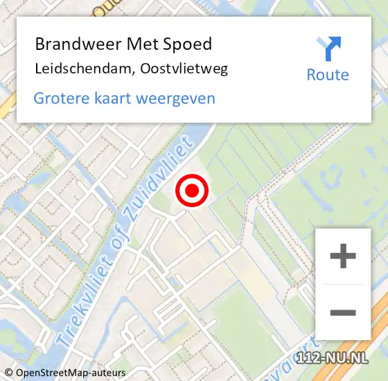 Locatie op kaart van de 112 melding: Brandweer Met Spoed Naar Leidschendam, Oostvlietweg op 19 mei 2024 14:36