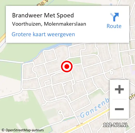 Locatie op kaart van de 112 melding: Brandweer Met Spoed Naar Voorthuizen, Molenmakerslaan op 19 mei 2024 14:46