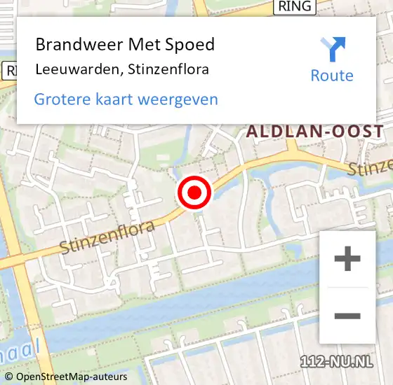 Locatie op kaart van de 112 melding: Brandweer Met Spoed Naar Leeuwarden, Stinzenflora op 19 mei 2024 14:57