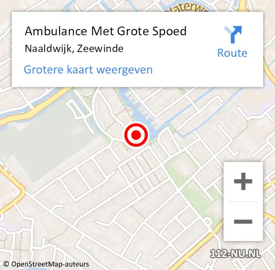 Locatie op kaart van de 112 melding: Ambulance Met Grote Spoed Naar Naaldwijk, Zeewinde op 19 mei 2024 15:28