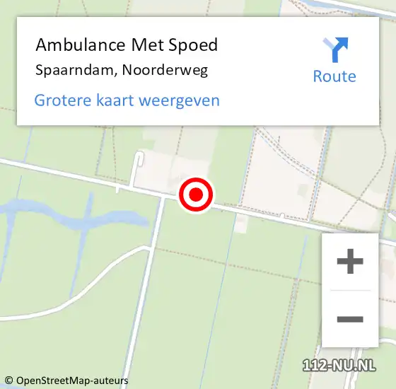 Locatie op kaart van de 112 melding: Ambulance Met Spoed Naar Spaarndam, Noorderweg op 19 mei 2024 15:28