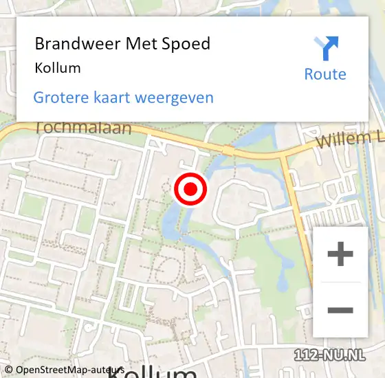 Locatie op kaart van de 112 melding: Brandweer Met Spoed Naar Kollum op 19 mei 2024 16:20