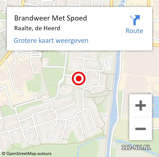 Locatie op kaart van de 112 melding: Brandweer Met Spoed Naar Raalte, de Heerd op 19 mei 2024 16:27