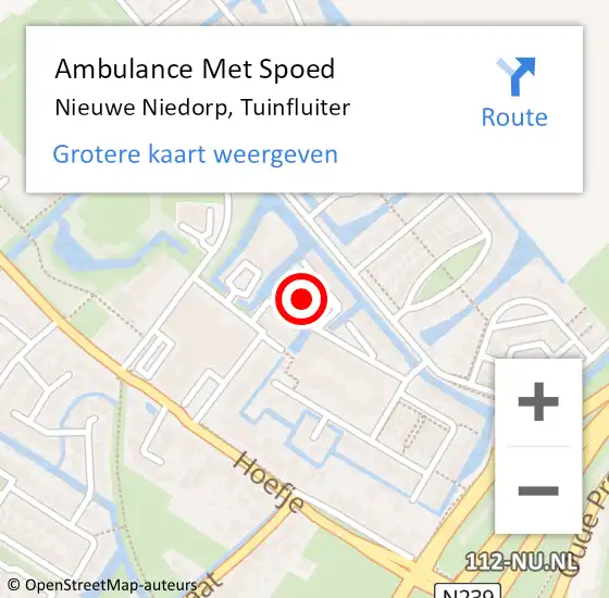 Locatie op kaart van de 112 melding: Ambulance Met Spoed Naar Nieuwe Niedorp, Tuinfluiter op 19 mei 2024 16:38