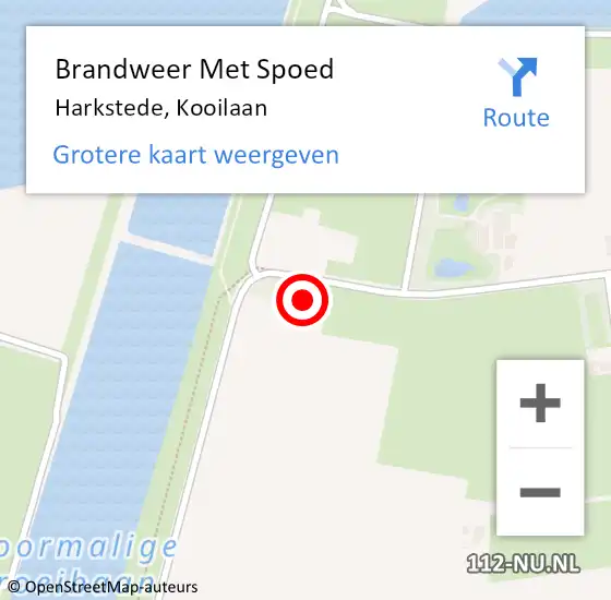 Locatie op kaart van de 112 melding: Brandweer Met Spoed Naar Harkstede, Kooilaan op 19 mei 2024 16:46