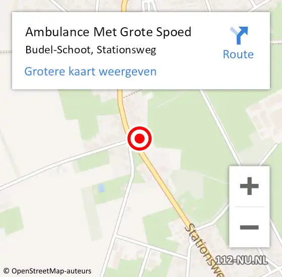 Locatie op kaart van de 112 melding: Ambulance Met Grote Spoed Naar Budel-Schoot, Stationsweg op 19 mei 2024 17:24