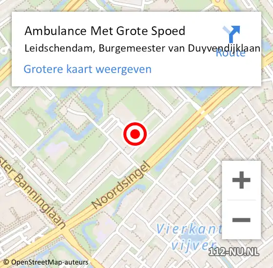 Locatie op kaart van de 112 melding: Ambulance Met Grote Spoed Naar Leidschendam, Burgemeester van Duyvendijklaan op 19 mei 2024 17:27