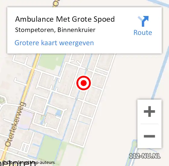 Locatie op kaart van de 112 melding: Ambulance Met Grote Spoed Naar Stompetoren, Binnenkruier op 19 mei 2024 17:41