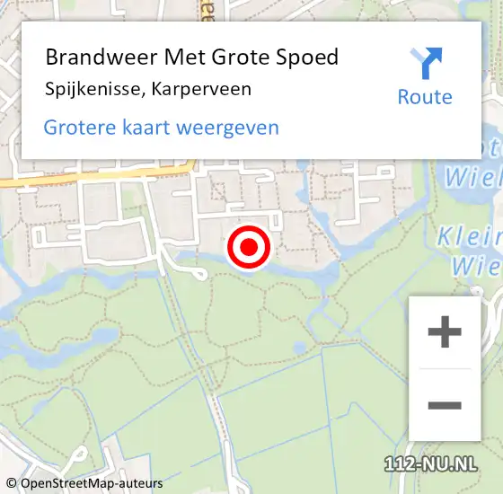 Locatie op kaart van de 112 melding: Brandweer Met Grote Spoed Naar Spijkenisse, Karperveen op 19 mei 2024 17:44