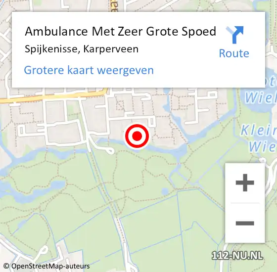 Locatie op kaart van de 112 melding: Ambulance Met Zeer Grote Spoed Naar Spijkenisse, Karperveen op 19 mei 2024 17:44