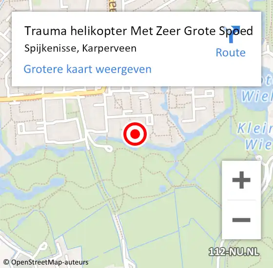 Locatie op kaart van de 112 melding: Trauma helikopter Met Zeer Grote Spoed Naar Spijkenisse, Karperveen op 19 mei 2024 17:45