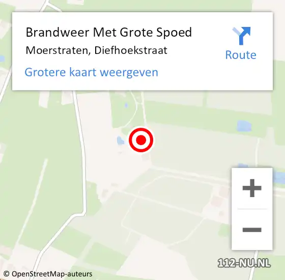 Locatie op kaart van de 112 melding: Brandweer Met Grote Spoed Naar Moerstraten, Diefhoekstraat op 19 mei 2024 18:00