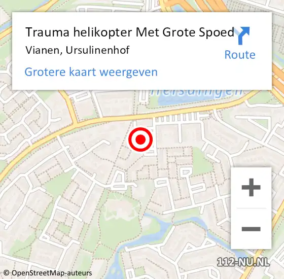 Locatie op kaart van de 112 melding: Trauma helikopter Met Grote Spoed Naar Vianen, Ursulinenhof op 19 mei 2024 18:33