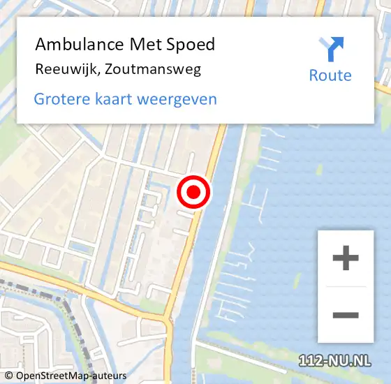 Locatie op kaart van de 112 melding: Ambulance Met Spoed Naar Reeuwijk, Zoutmansweg op 19 mei 2024 18:38