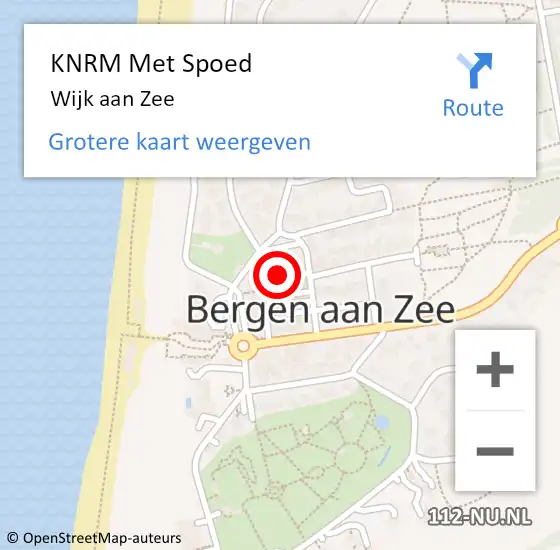 Locatie op kaart van de 112 melding: KNRM Met Spoed Naar Wijk aan Zee op 19 mei 2024 18:43