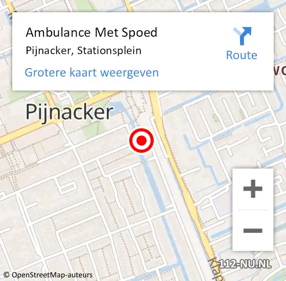 Locatie op kaart van de 112 melding: Ambulance Met Spoed Naar Pijnacker, Stationsplein op 19 mei 2024 19:08